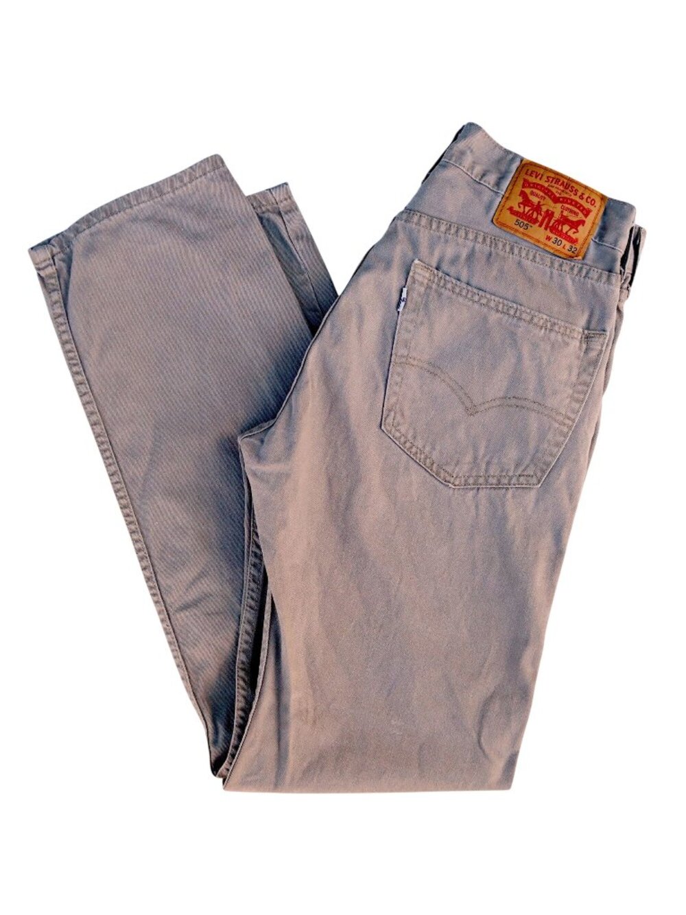 Levi’s 505 Regular Fit Tan Denim Jeans 30x32 Straight Leg Zip Fly 100% Cotton